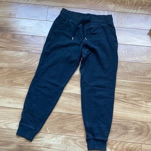Charcoal grey joggers with quilted design